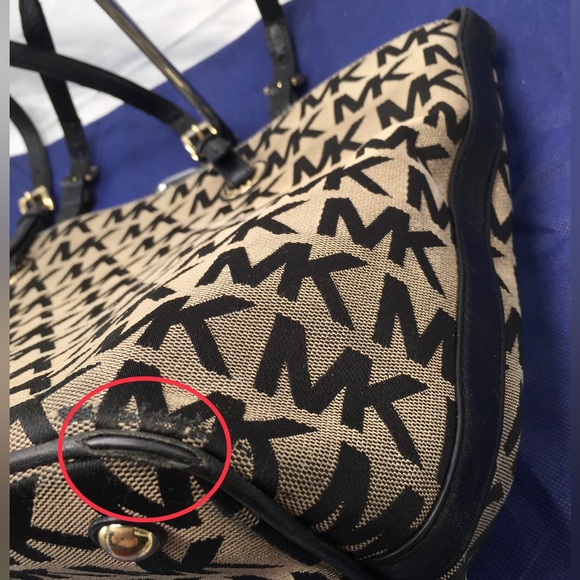 Michael Kors Jet Set Monogram Logo Tote Shoulder Handbag - Picture 14 of 15